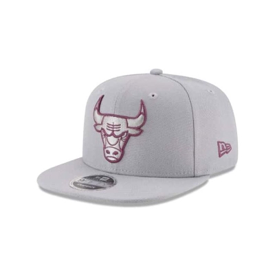 Grey Chicago Bulls Hat - New Era NBA Maroon Original Fit 9FIFTY Snapback Caps USA4829605